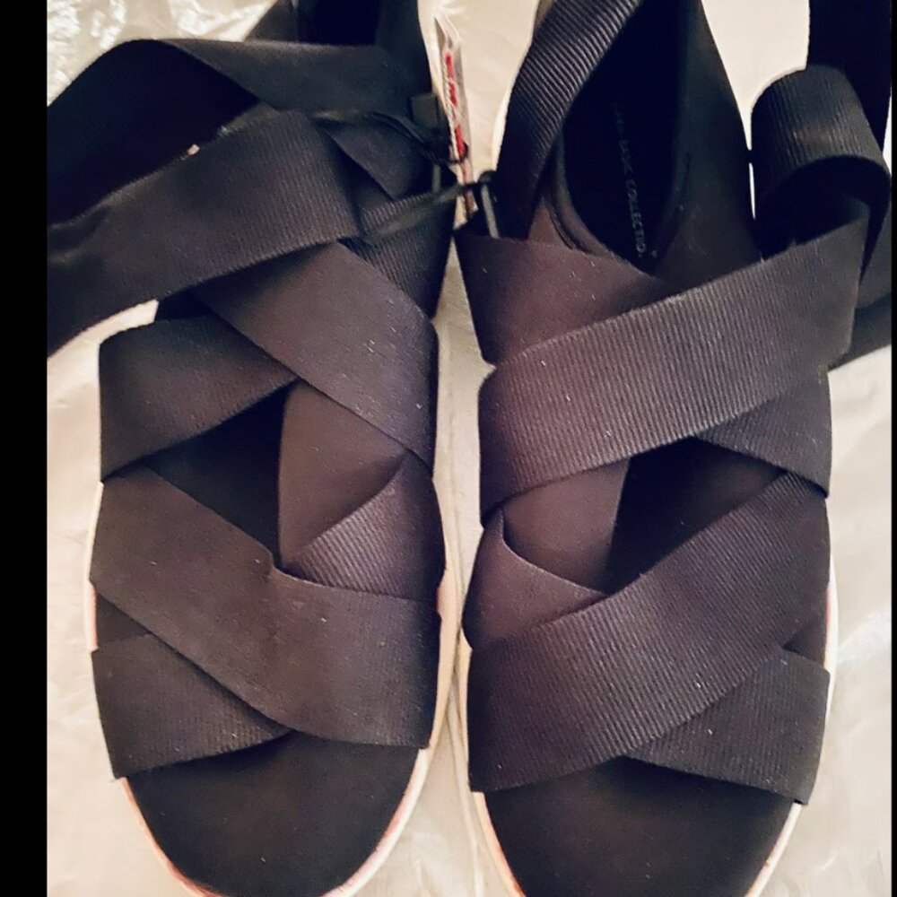 NWTT Zara ballerina flats with ribbons - ankle tie 39/8.5
